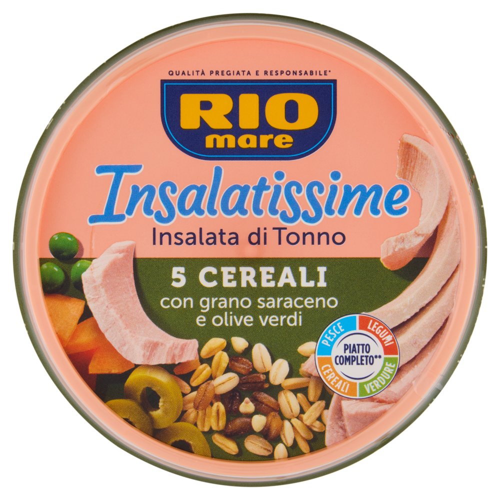 Rio Mare Insalatissime Insalata di Tonno 5 Cereali con Grano Saraceno e Olive Verdi Gr.200