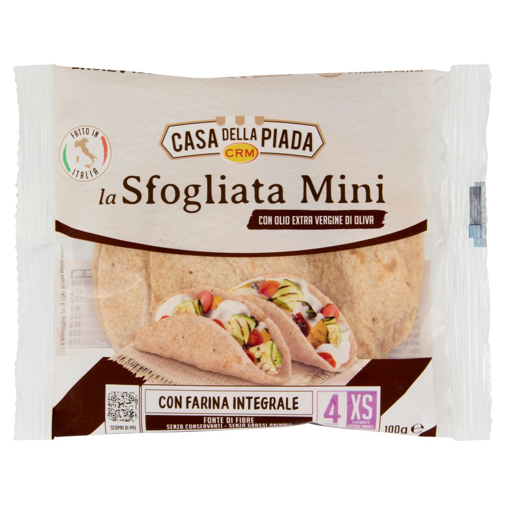 Casa della Piada CRM la Sfogliata Mini con Farina Integrale Pz.4 Gr.100