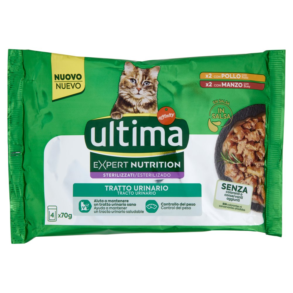 ULTIMA CAT EXPERT POLLO&MANZ.4X70GR