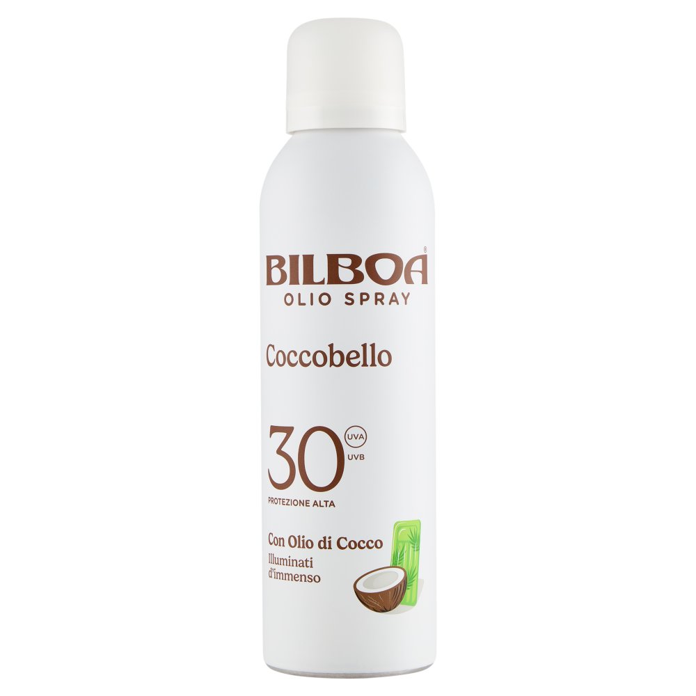 Bilboa Coccobello Olio e Protezione Solare Spray Alta 30 con Olio di Cocco Ml.150