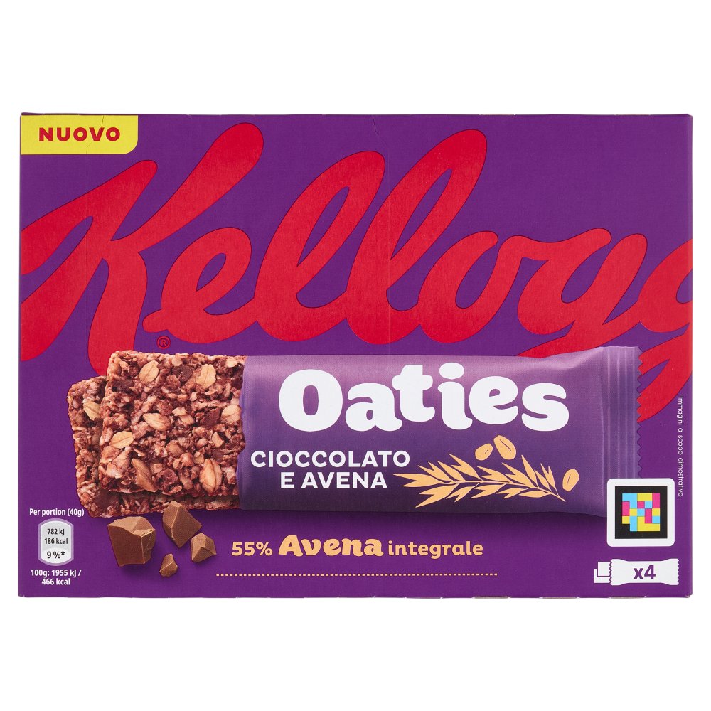 Kellogg's Oaties Barrette Cioccolato e Avena Pz.4 Gr.40