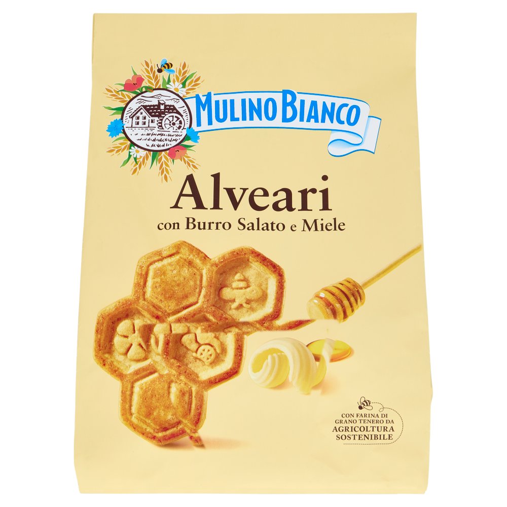 Mulino Bianco Biscotti Alveari con Burro Salato e Miele Gr.600