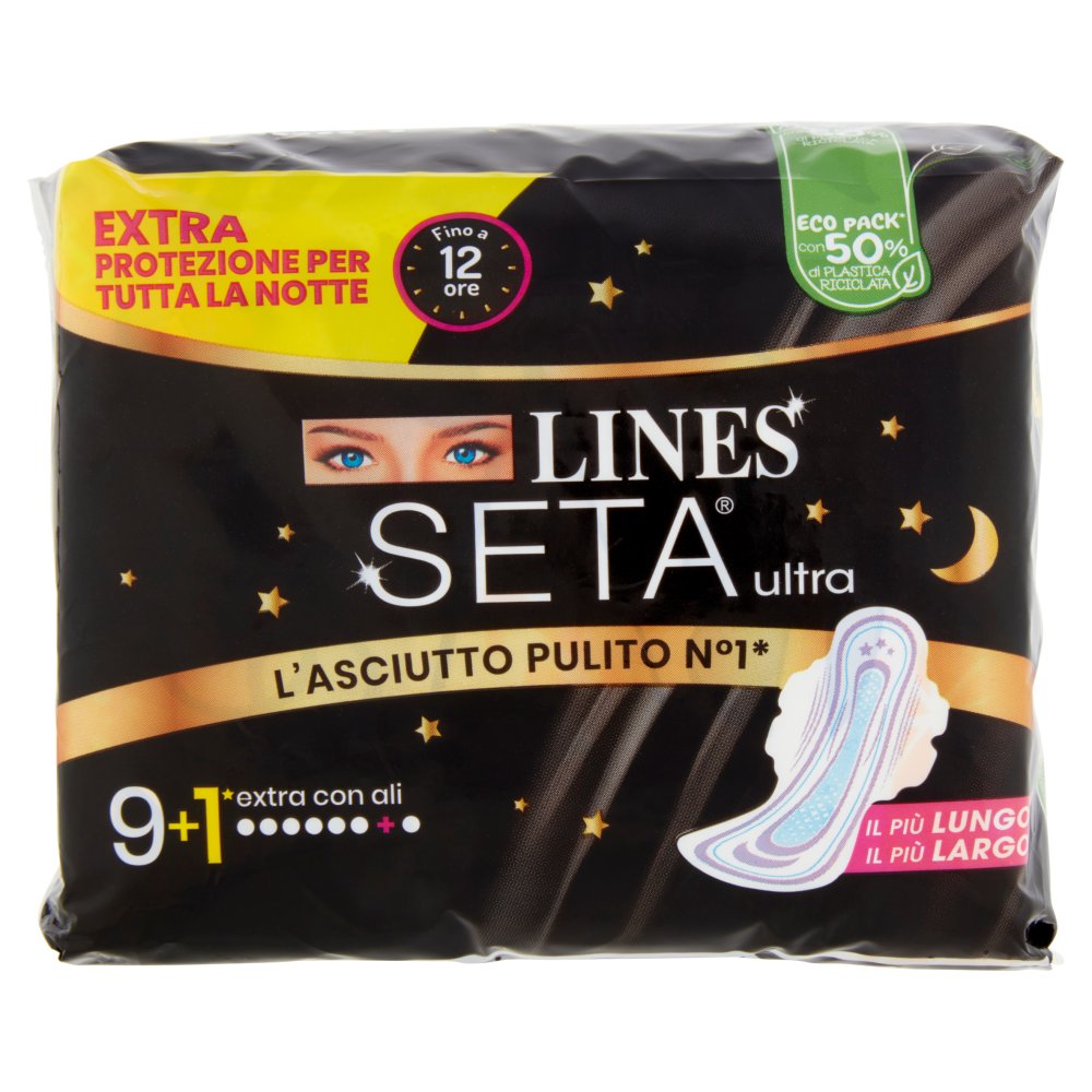 Lines Seta Ultra Extra Assorbenti con Ali Pz.9+1