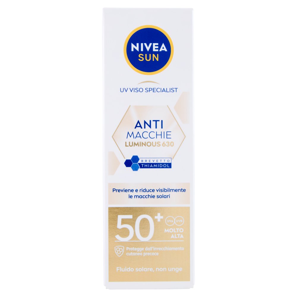 Nivea Sun UV Viso Specialist Fluido Solare Anti Macchie Luminous 630 50+ Molto Alta Ml.40