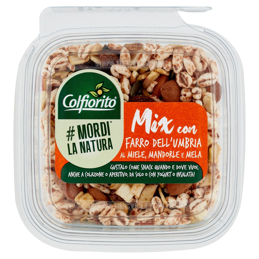 Colfiorito Mordi la Natura Mix con Farro dell'Umbria al Miele Mandorle e Mela Gr.120 