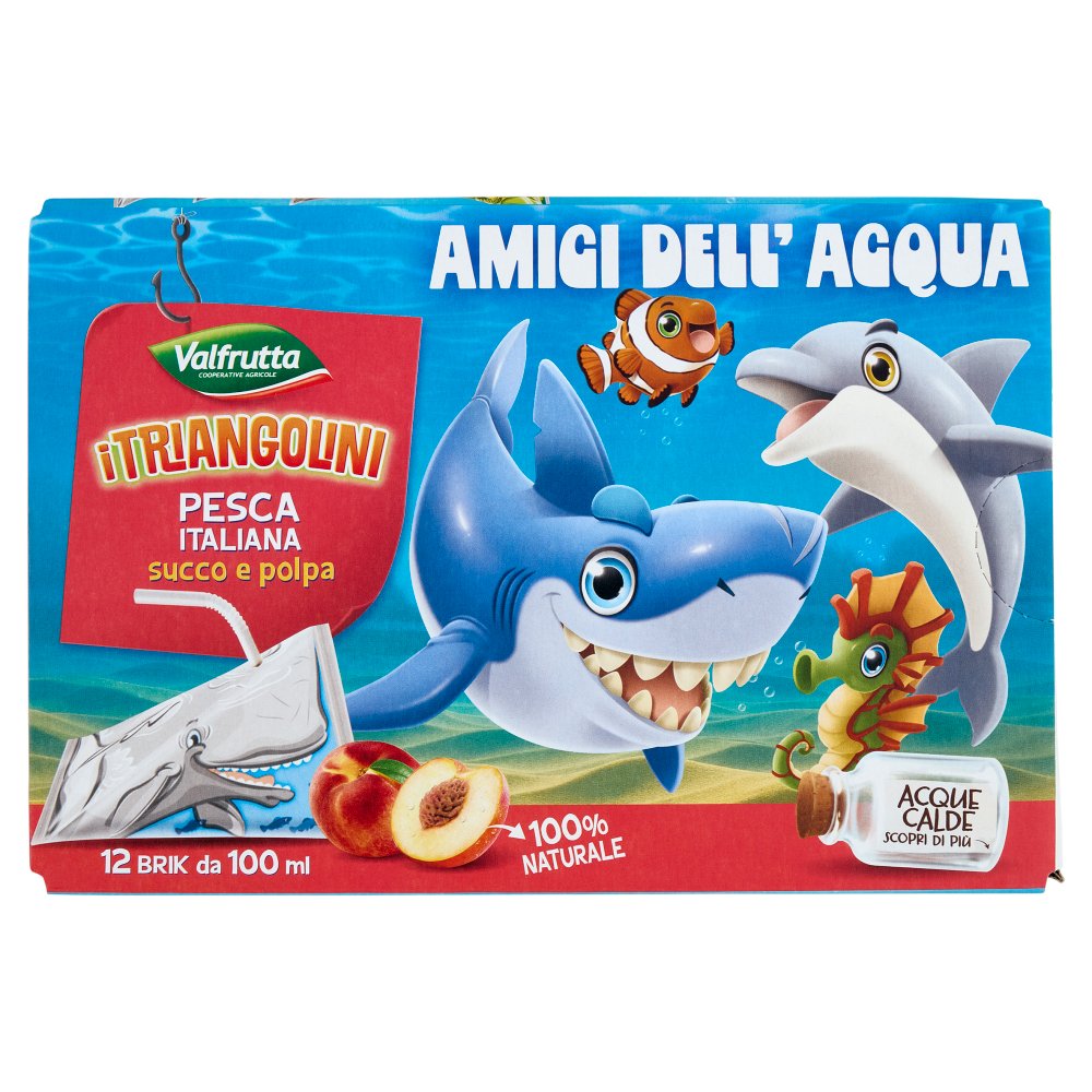 Valfrutta i Triangolini Succo e Polpa di Pesca Italiana Brick Pz.12 X Ml.100