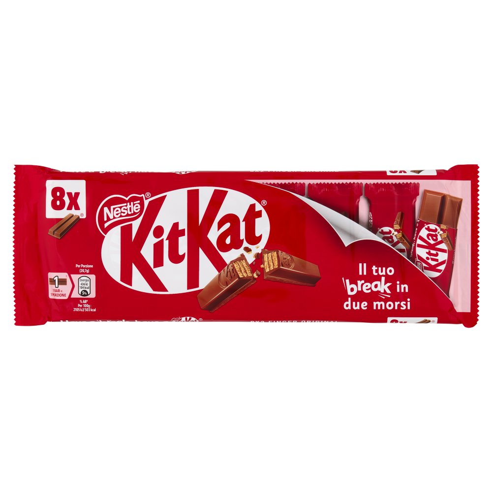 Nestle' Kit Kat Wafer Ricoperto di Cioccolato al Latte Gr.20,7 Pz.8