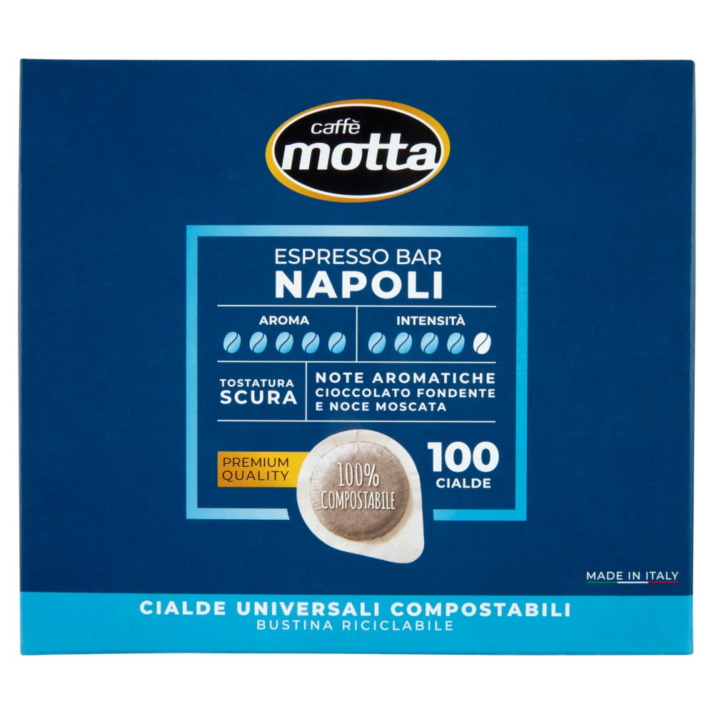 Caffè Motta Cialde Universali Compostabili Espresso Bar Napoli Pz.100 X Gr.7