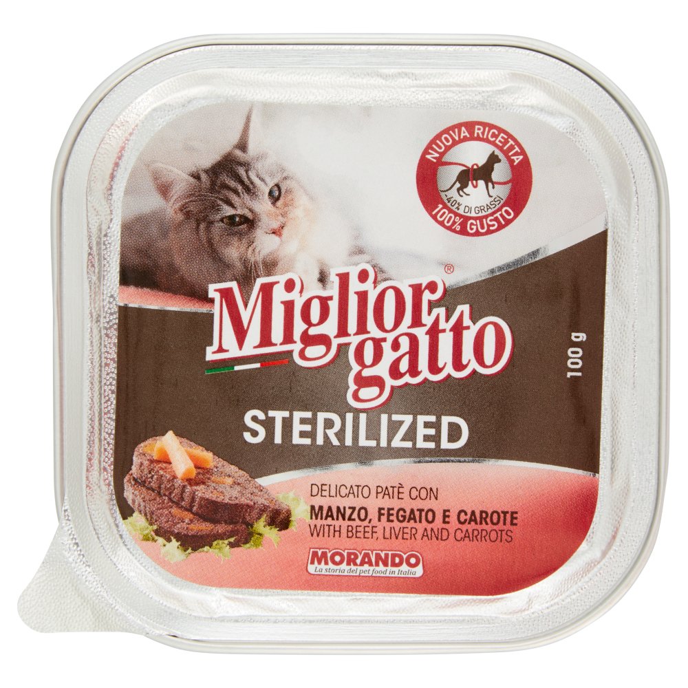 Miglior Gatto Sterilized Pate' con Manzo Fegato e Carote Gr.100