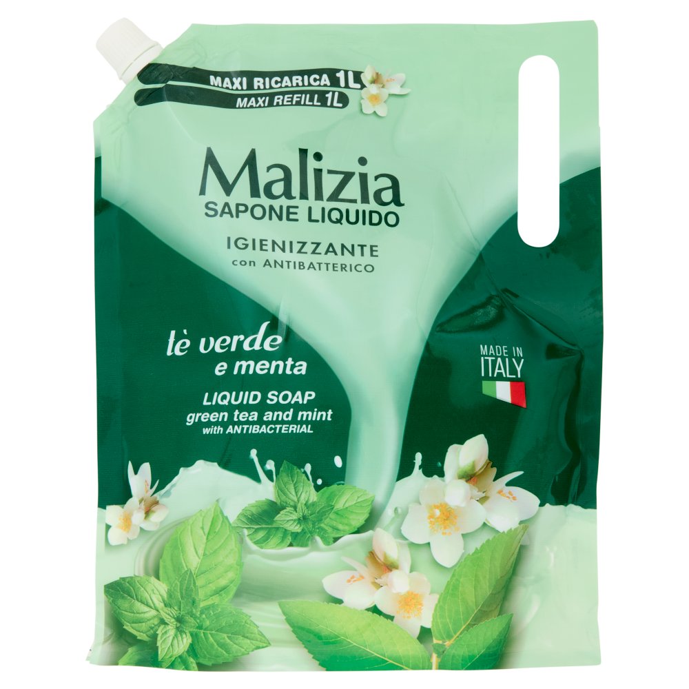 Malizia Sapone Liquido Te' Verde e Menta Lt.1