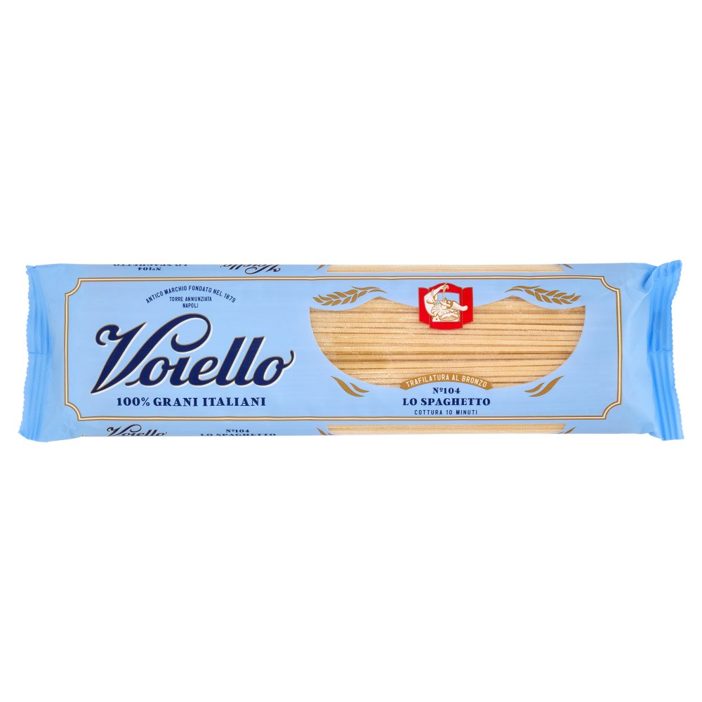 Voiello Lo Spaghetto N°104 Pasta Trafilata al Bronzo di Grano Aureo 100% Italiano Gr.500