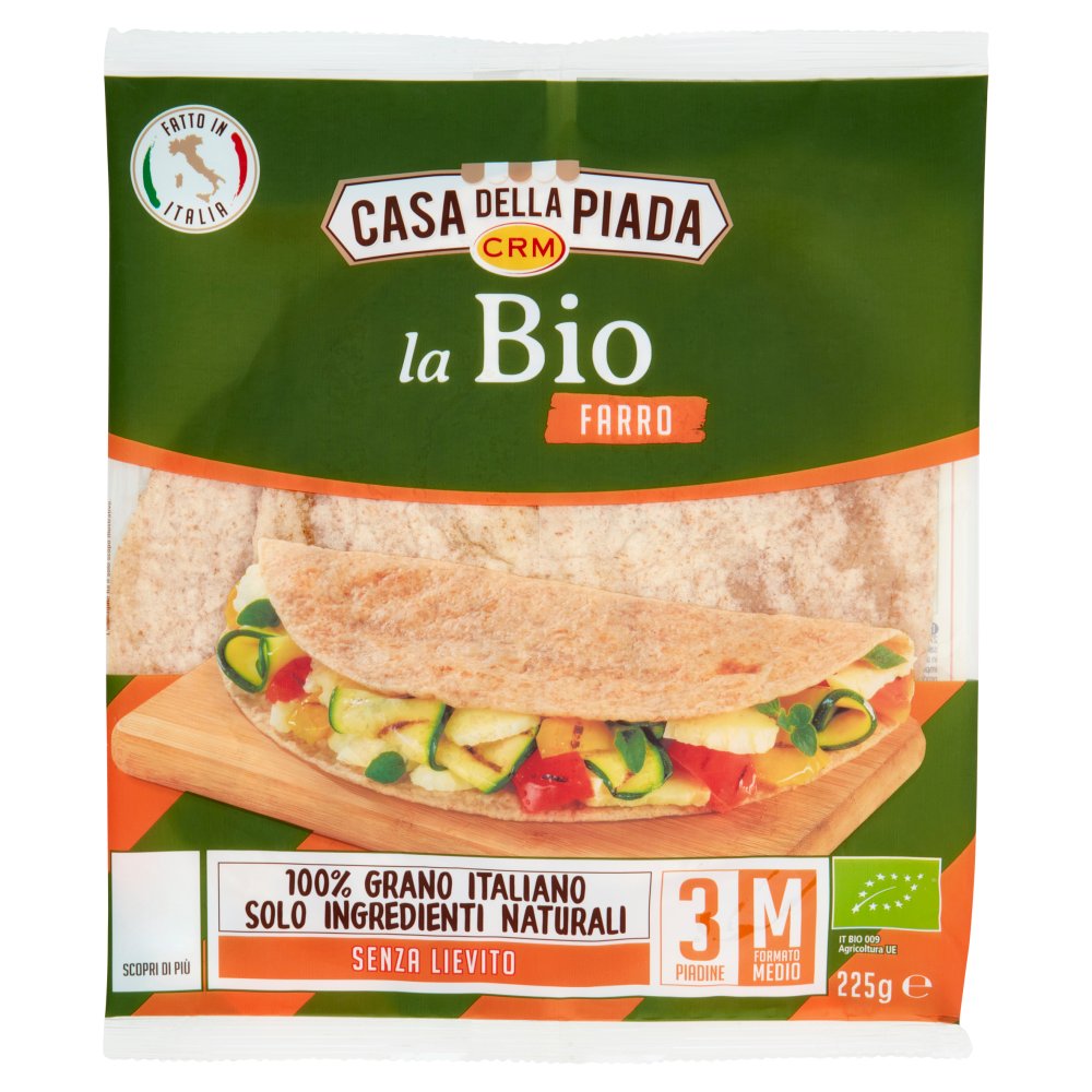 Casa della Piada CRM Piada Biologica al Farro Pz.3 Gr.225