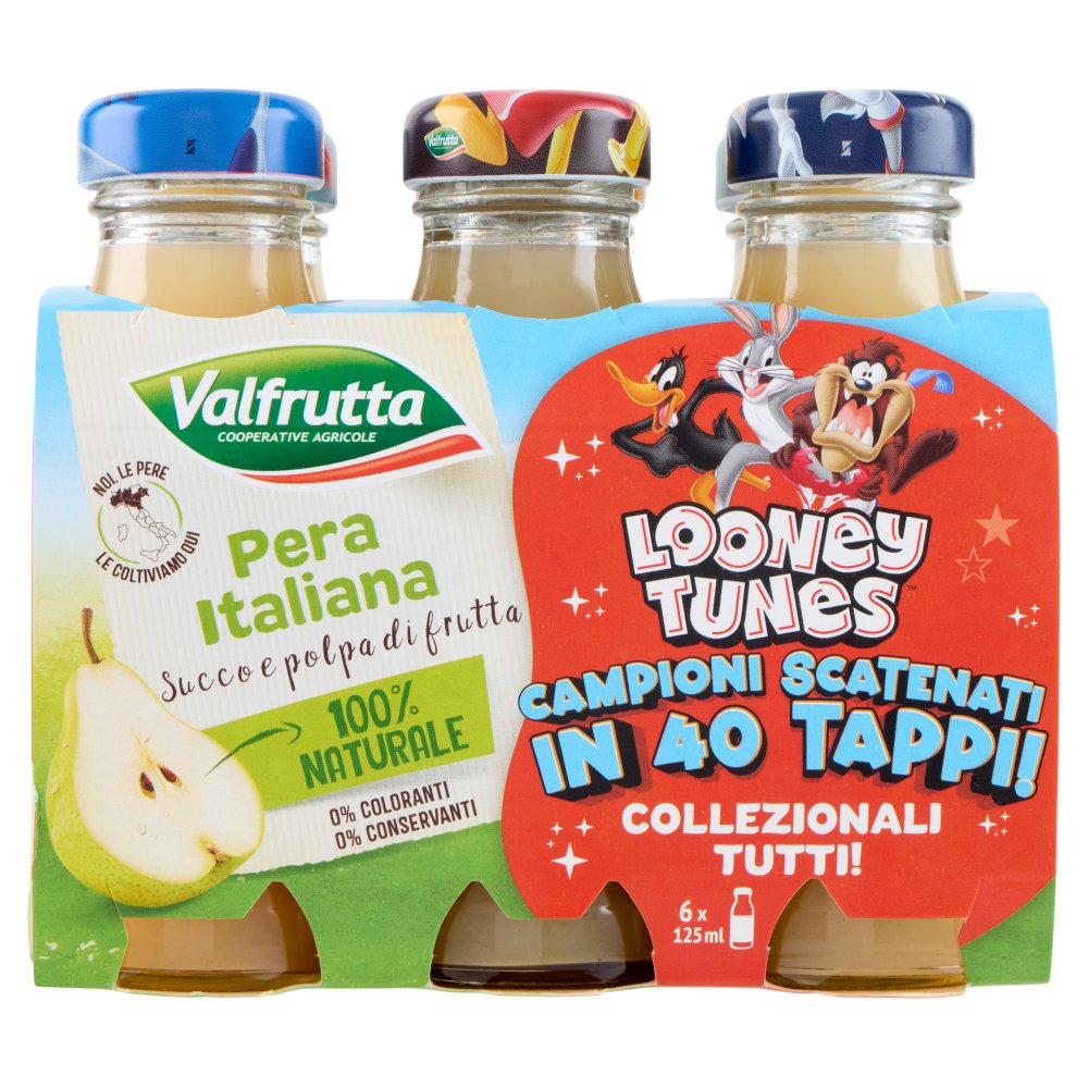 Valfrutta Succo e Polpa di Pera Italiana Pz.6 X Ml.125