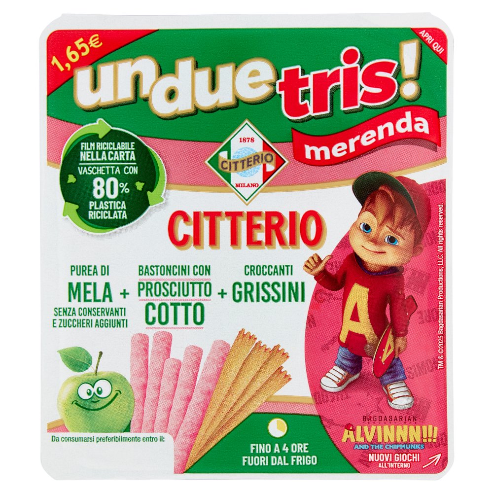Citterio Unduetris Bastoncini di Prosciutto Cotto Gr.132