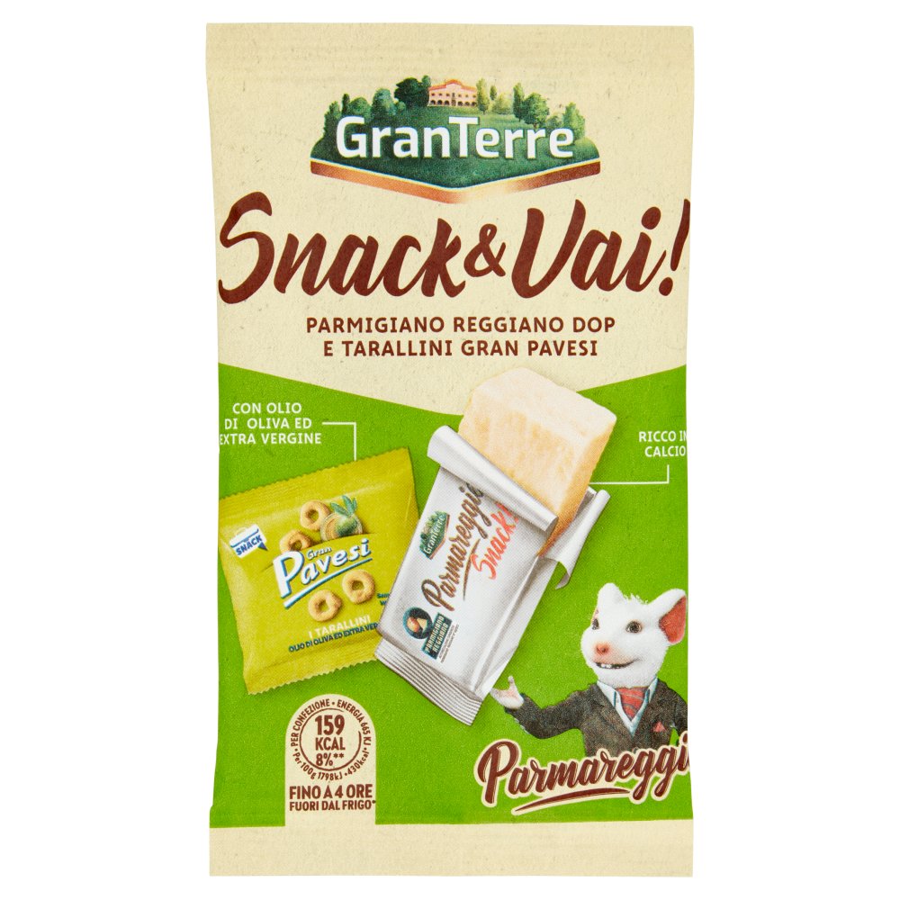 Parmareggio Snack & Vai Tarallini Gran Pavesi e Parmigiano Reggiano Dop