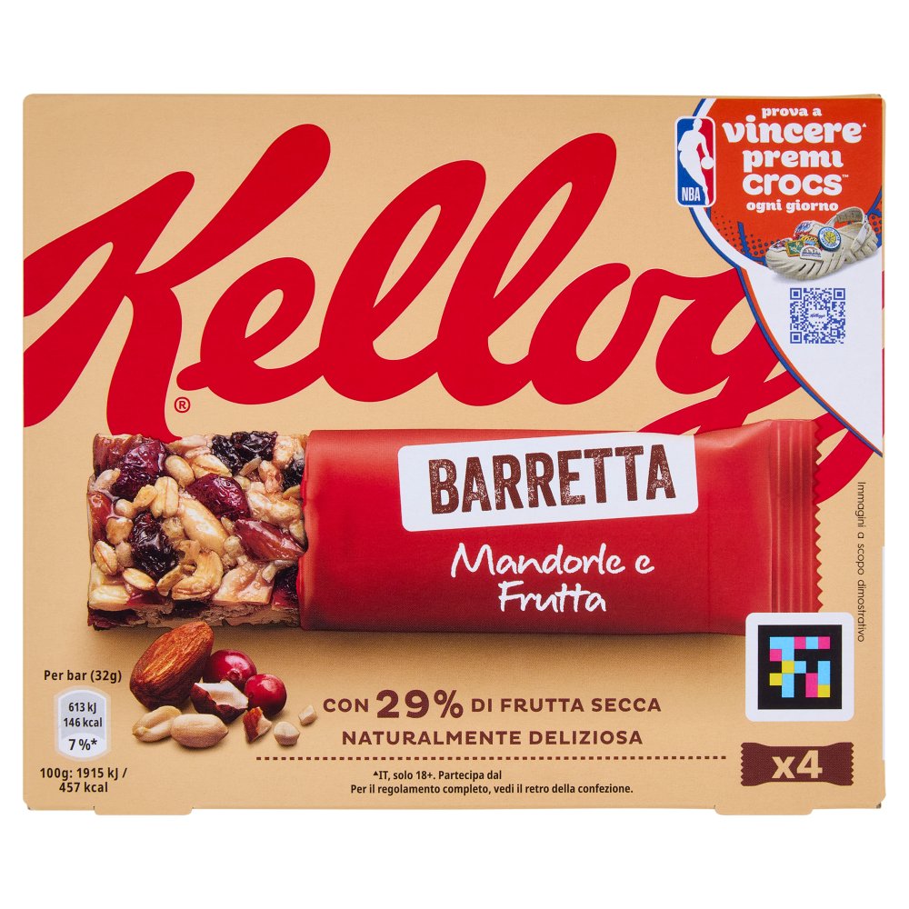 Kellogg’s Barretta Mandorle e Frutta Gr.32 Pz.4