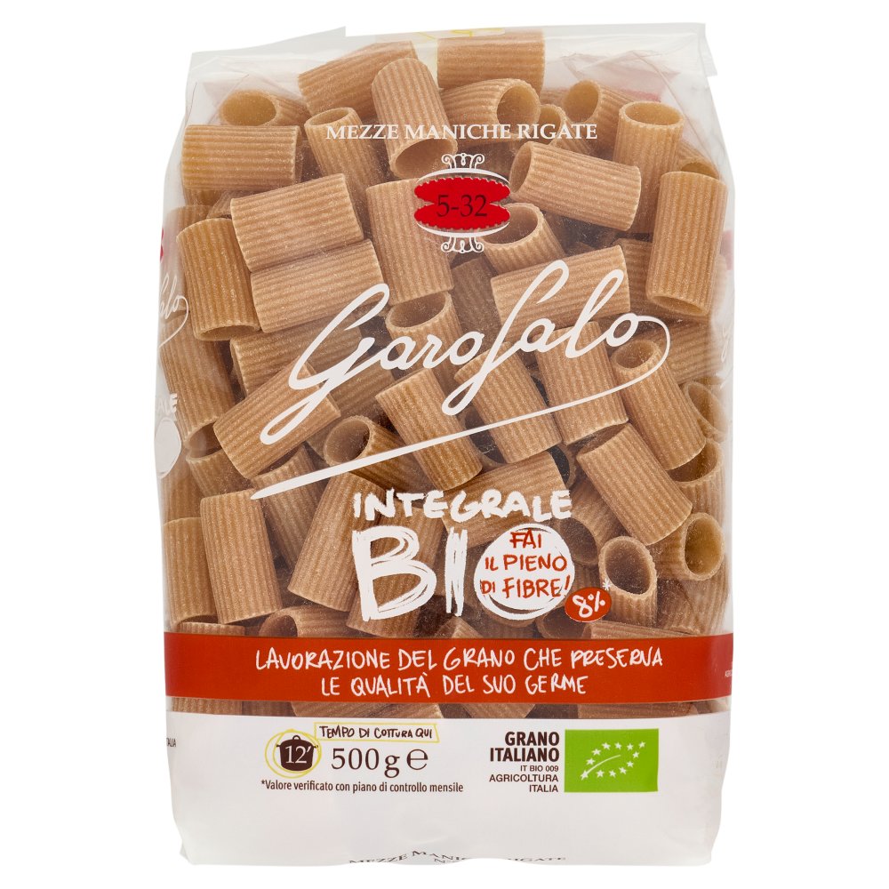Garofalo Integrale Biologica Mezze Maniche Rigate N°5-32 Gr.500