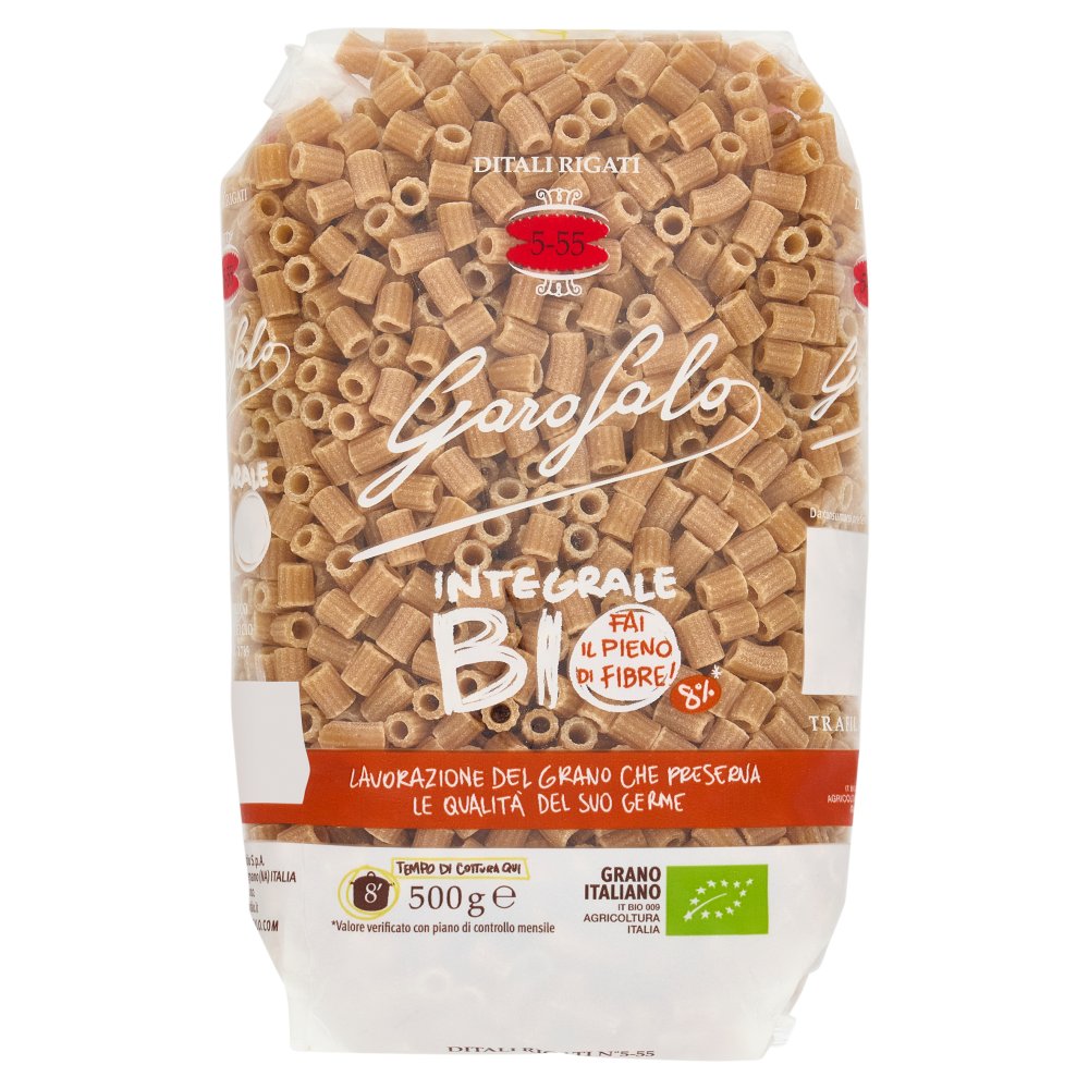 Garofalo Integrale Biologica Ditali Rigati N°5-55 Gr.500