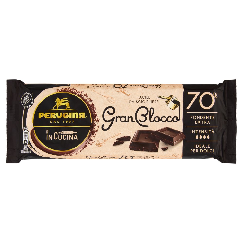 Perugina GranBlocco Tavoletta Cioccolato 70% Fondente Extra Gr.150