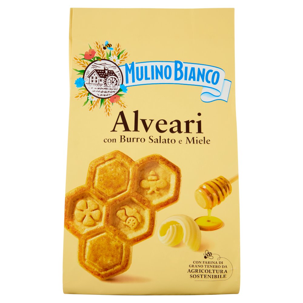 Mulino Bianco Biscotti Alveari con Burro Salato e Miele Gr.300