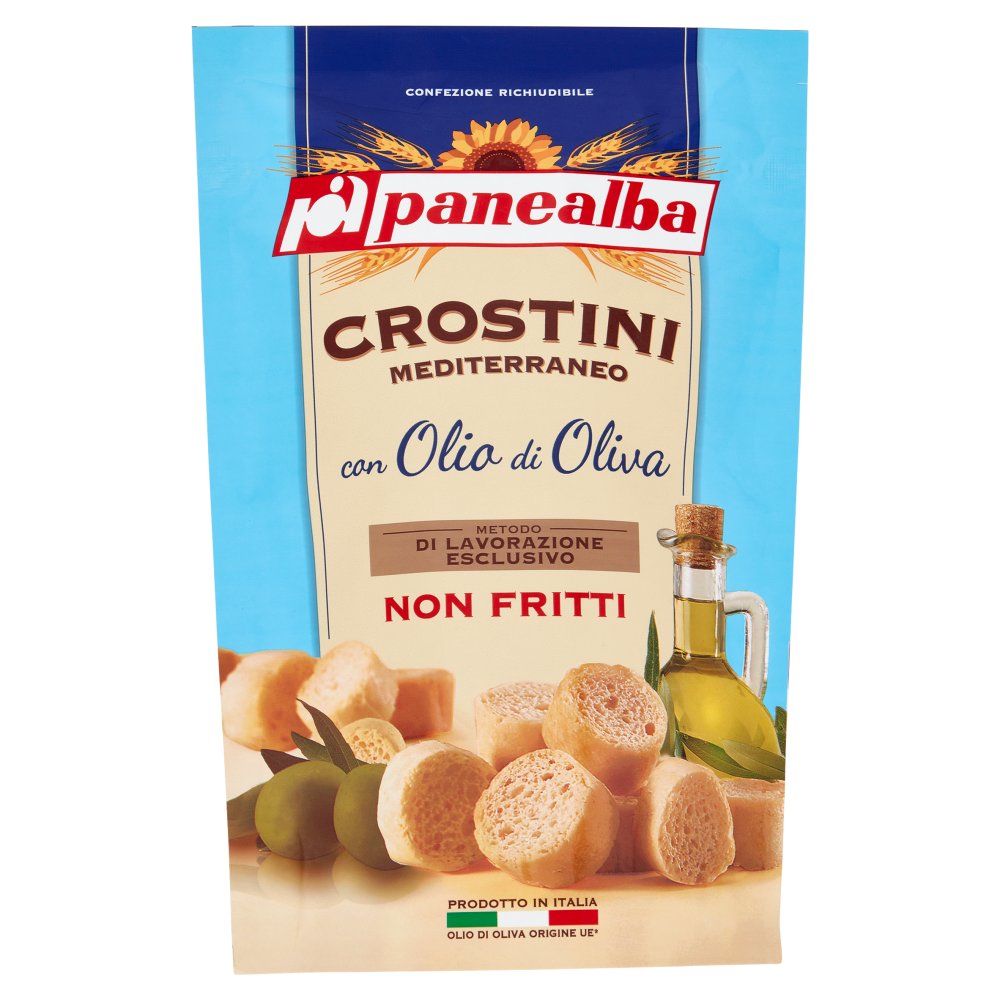 Panealba Crostini Mediterraneo con Olio di Oliva Gr.100