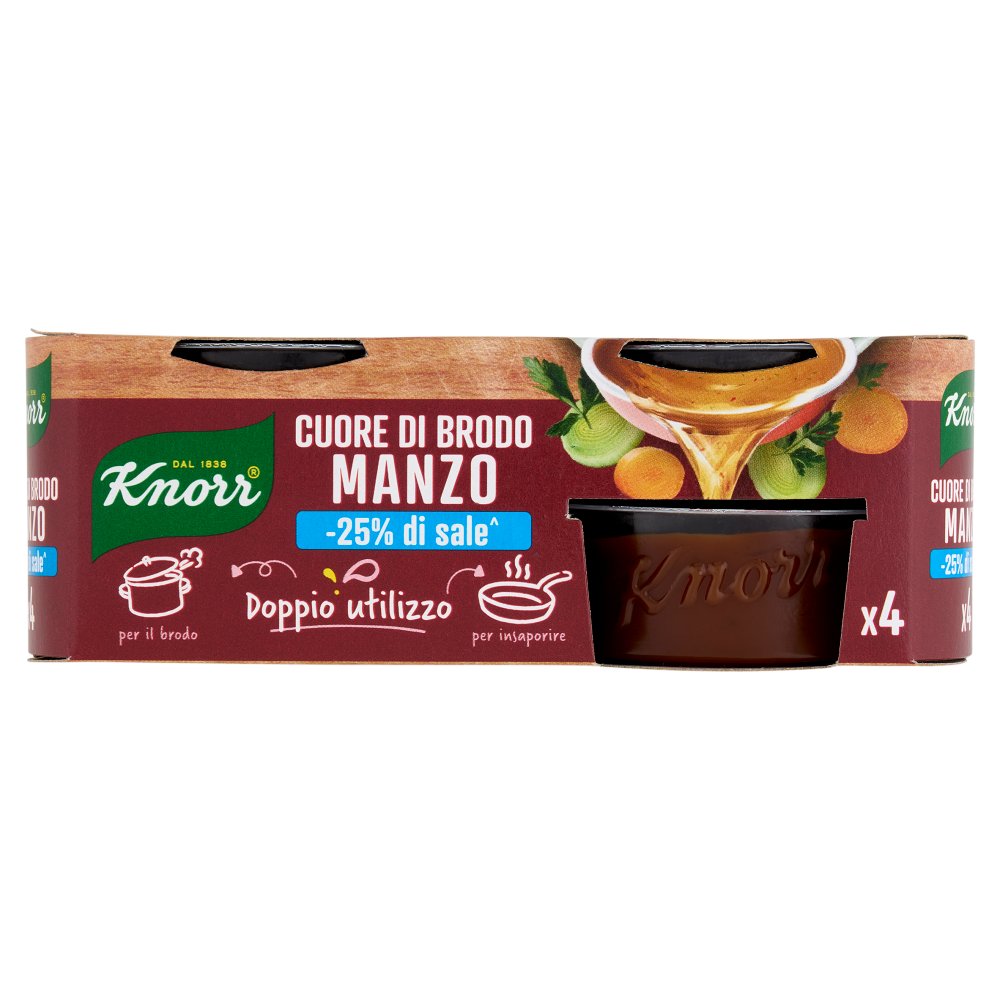 Knorr Cuore Brodo Manzo Basso Sale Gr.112 Pz.4