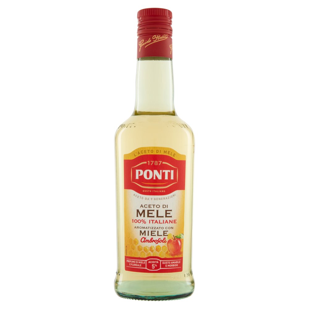Ponti Aceto di Mele 100% Italiane Aromatizzato con Miele Ambrosoli Ml.500