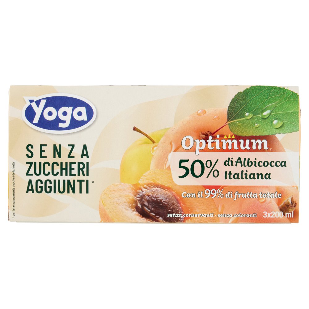 Yoga Optimum Succo Albicocca Italiana senza Zuccheri Aggiungi Ml.200 X 3