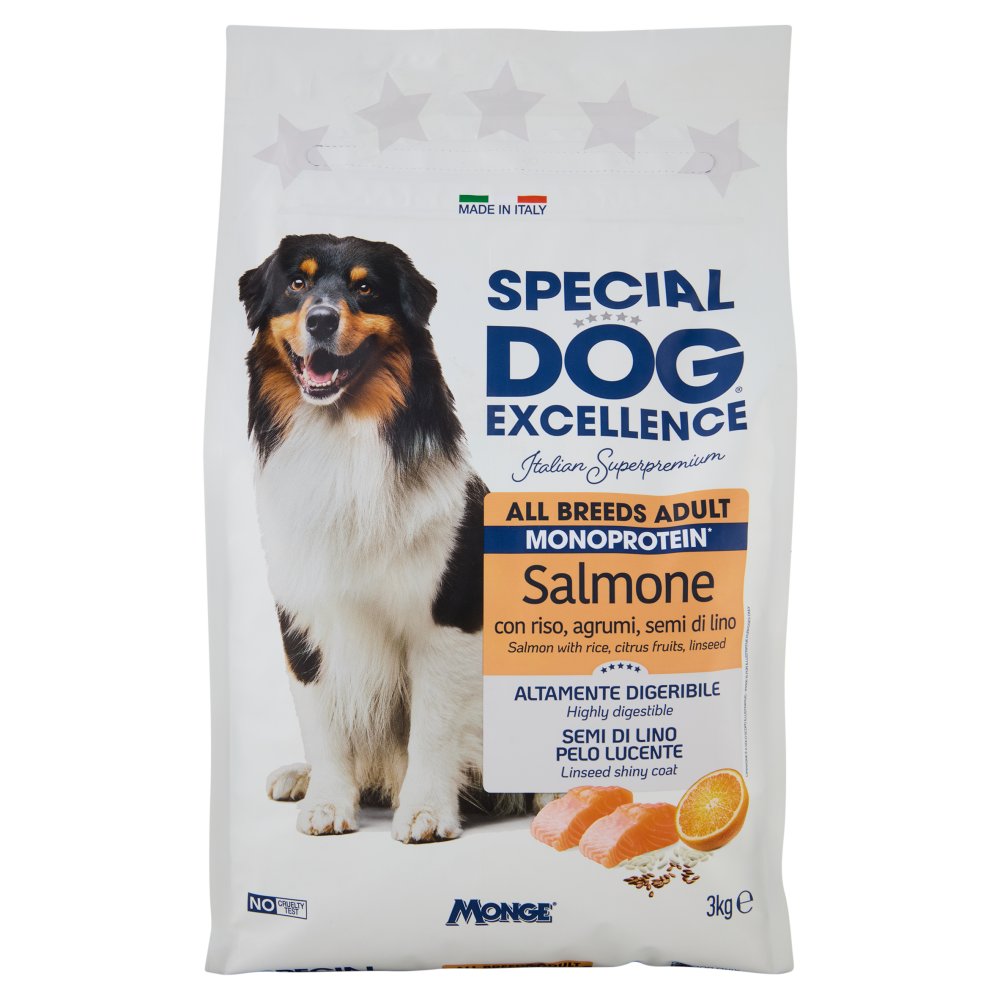 Monge Special Dog Excellence All Breeds Monoproteic con Salmone Kg,3