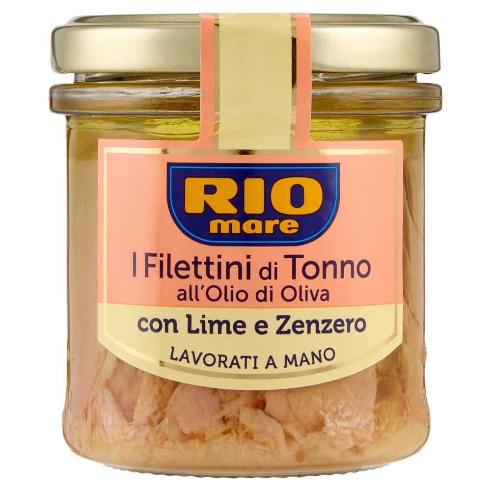 Rio Mare Filetti di Tonno Lavorati a Mano all'Olio di Oliva Lime e Zenzero Gr.130