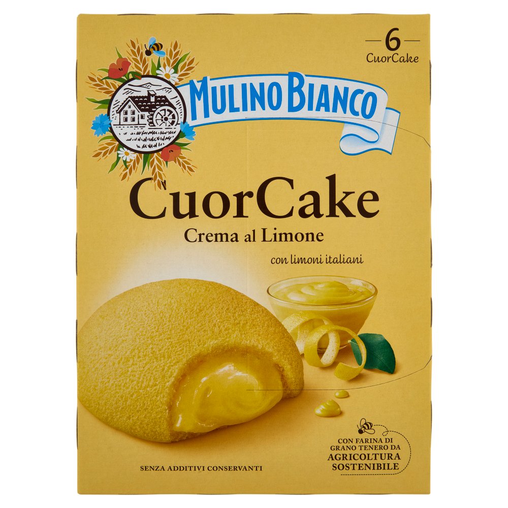 Mulino Bianco Cuor Cake Merenda con Crema al Limone Pz.6 Gr.210