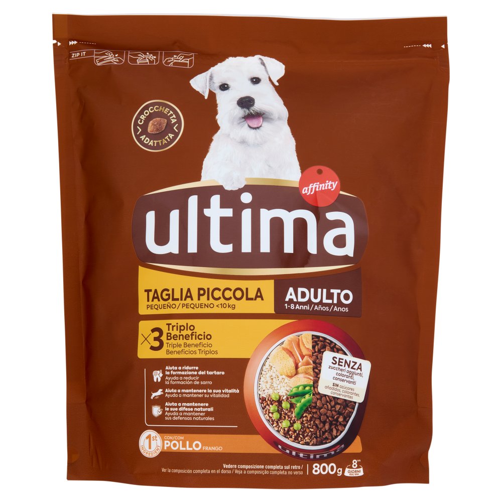 Ultima Dog Mini Adult Crocchette con Pollo Gr.800