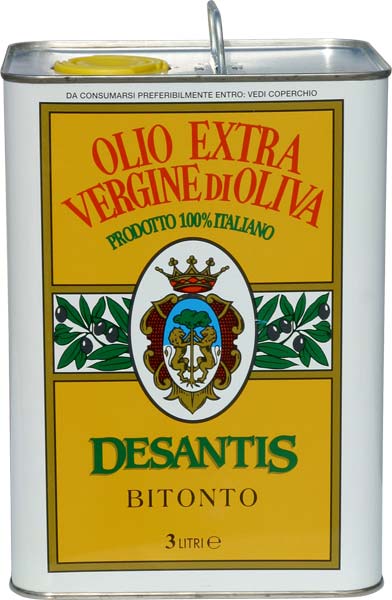 Desantis Olio Extra Vergine D'Oliva 100% Italiano Lattina Lt.3