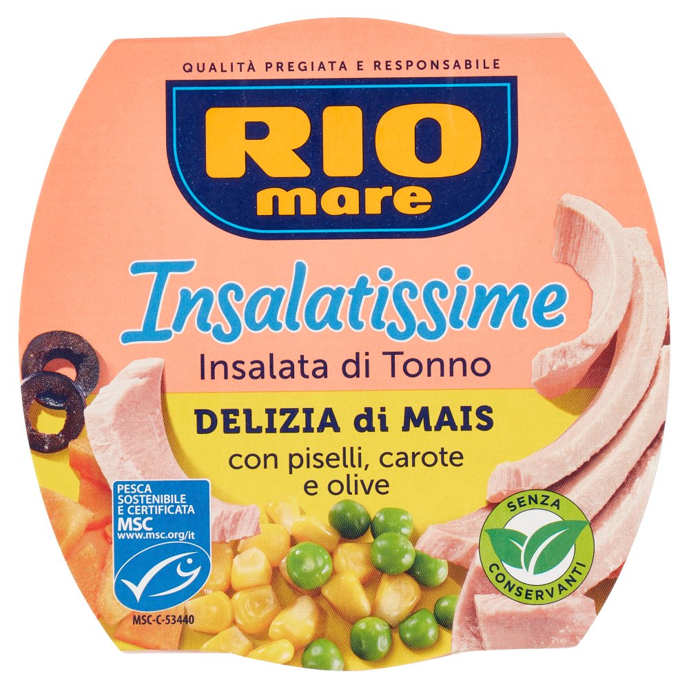 Rio Mare Insalatissime Tonno Delizia di Mais con Carote, Piselli e Olive Gr.160