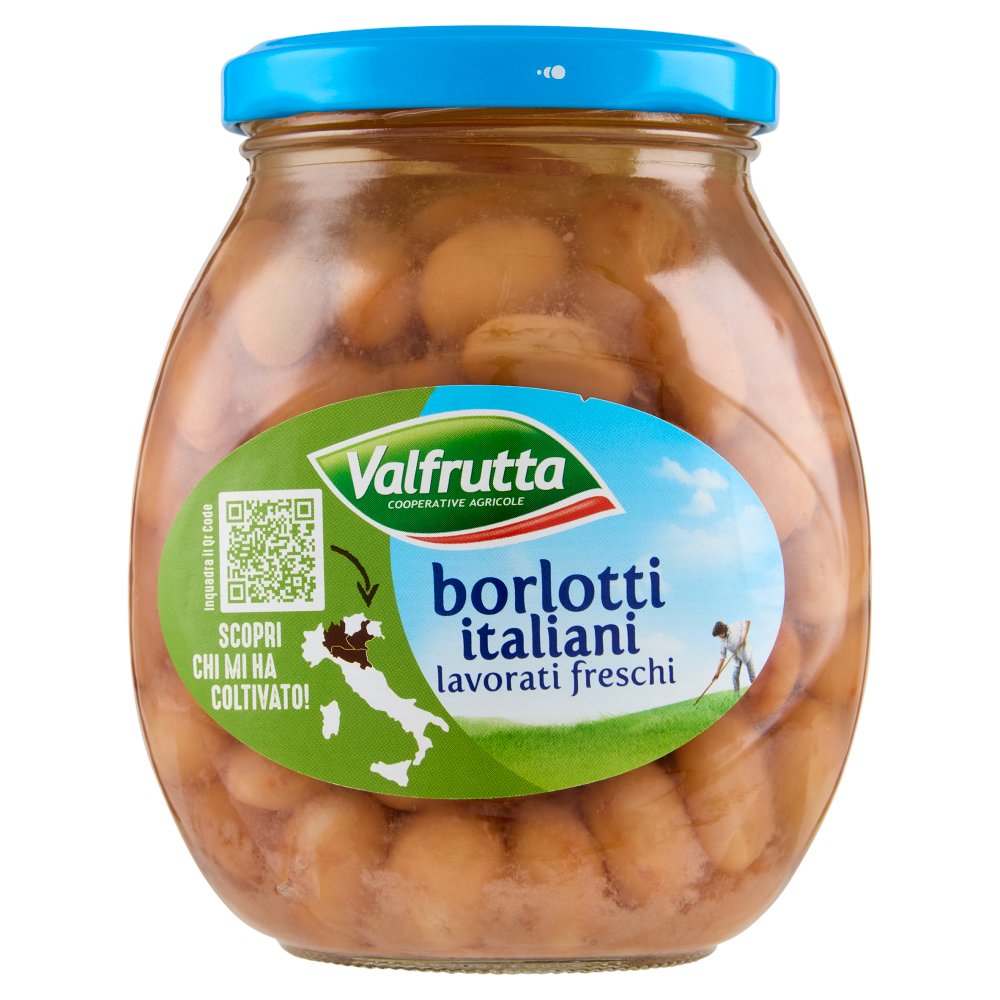 Valfrutta Fagioli Borlotti Italiani in Vetro Gr.360