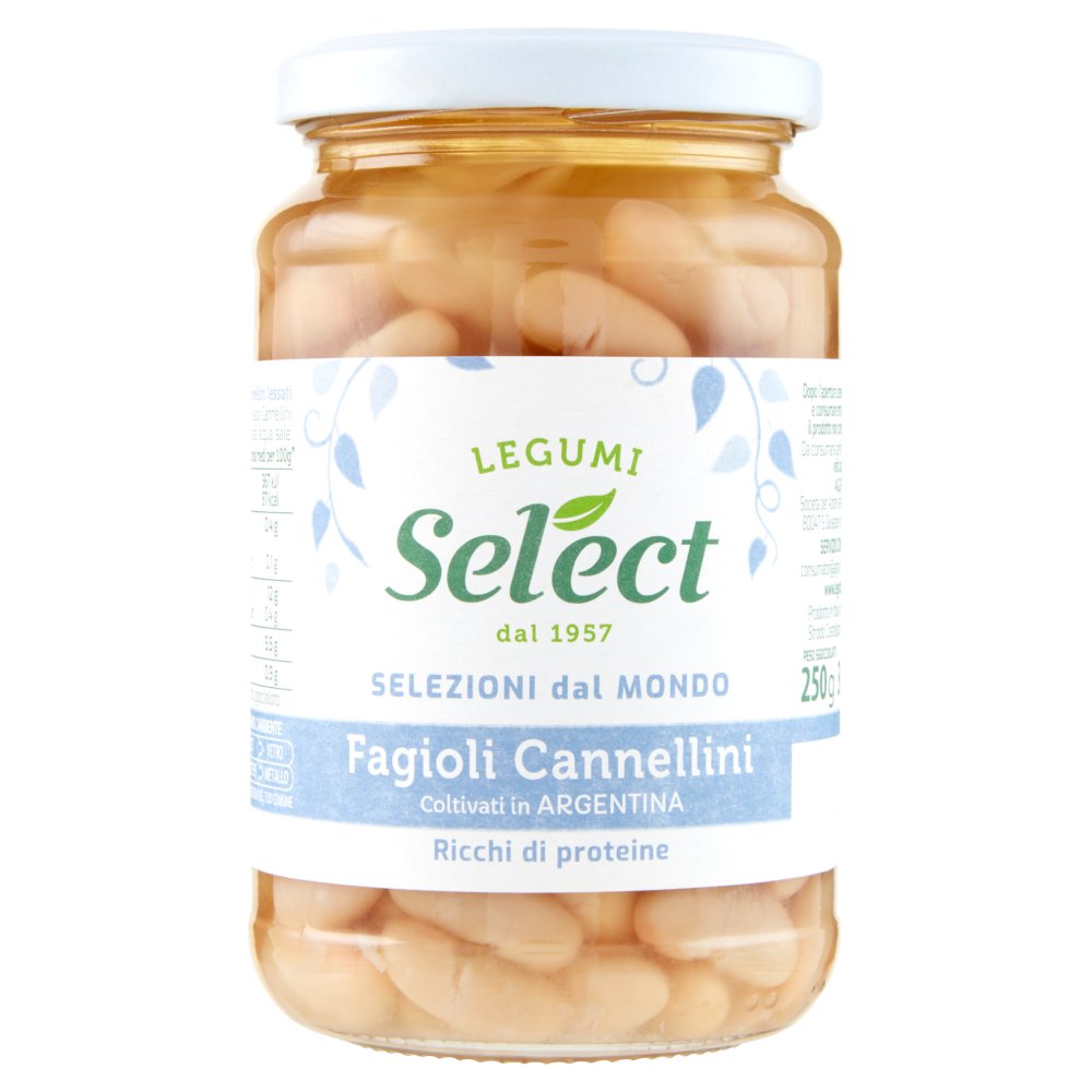 Select Fagioli Cannellini Lessati Vaso Vetro Gr.350