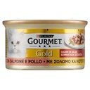 Purina Gourmet Gold per Gatto Dadini in Salsa con Salmone e Pollo Gr.85