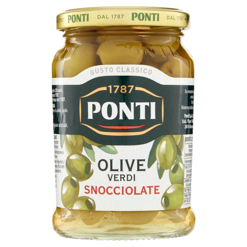 Ponti Olive Verdi Snocciolate Gr.290
