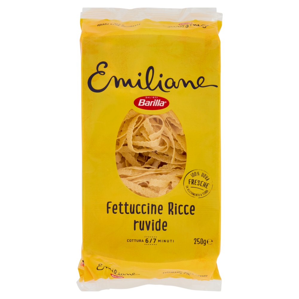 Barilla Emiliane Fettuccine Ricce all'Uovo Trafilata al Bronzo N°275 Gr.250