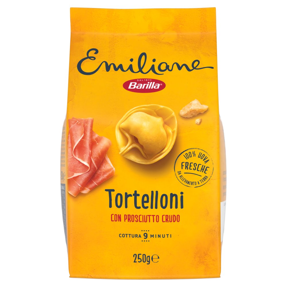 Barilla Emiliane Tortelloni all'Uovo con Prosciutto Crudo e Parmigiano Reggiano Gr.250