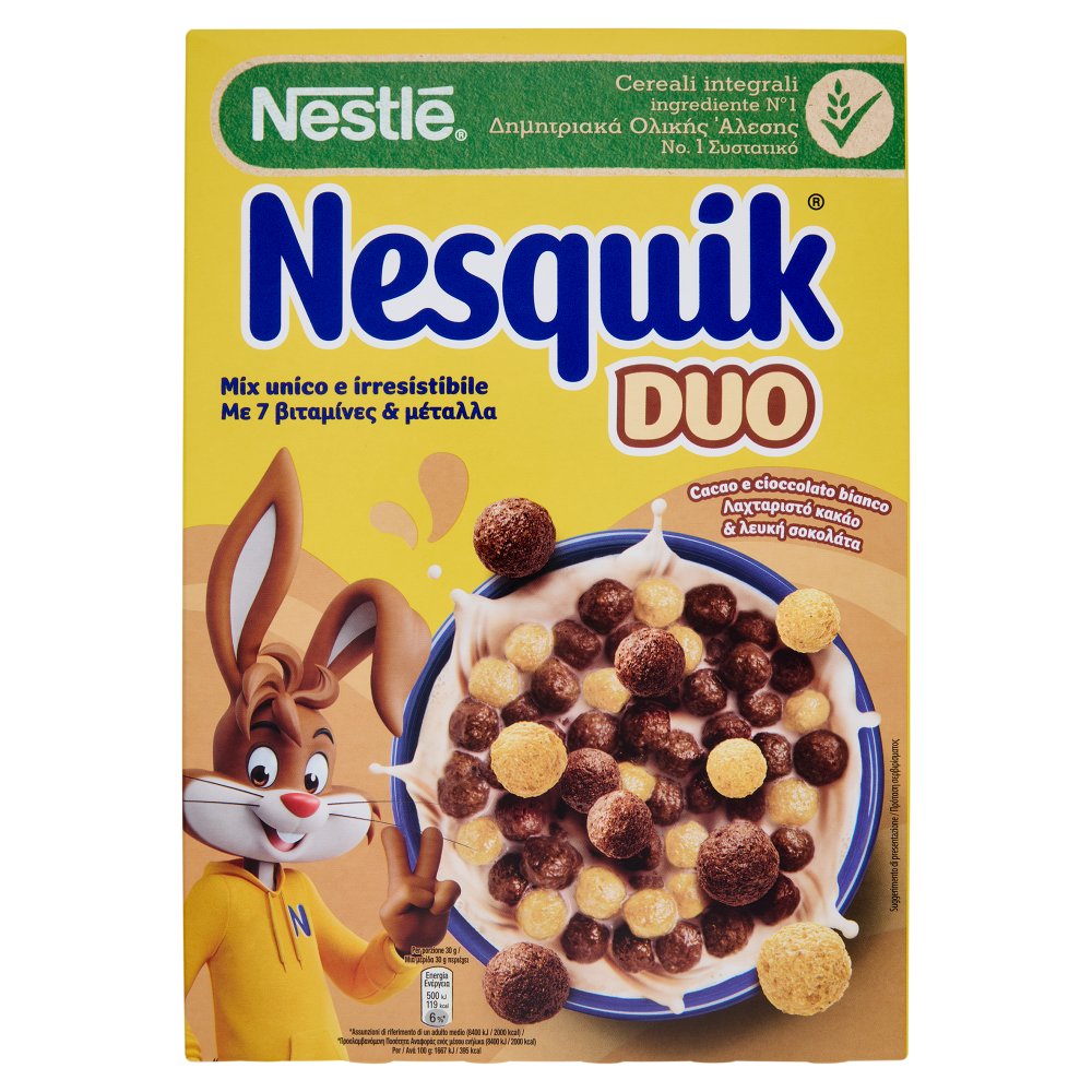 Nesquik Cereali Integrali Duo Palline al Cacao e Cioccolato Bianco Gr.325