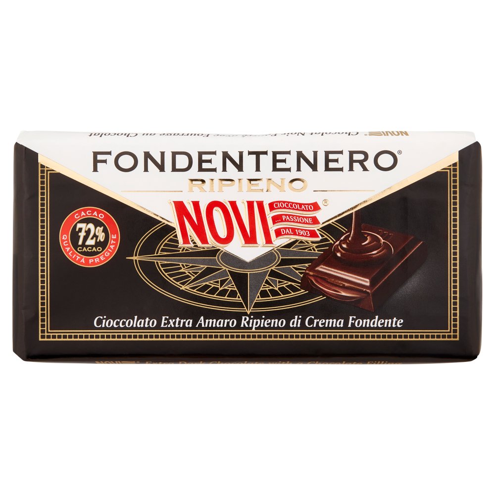 Novi Tavoletta Fondente Nero Ripieno 72% Gr.105