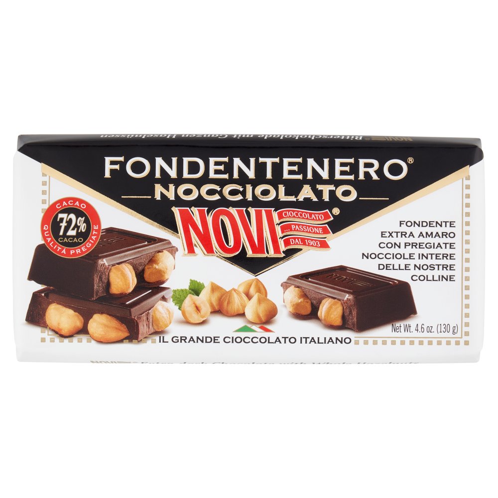 Novi Tavoletta Nocciolato Fondente Nero 72% Gr.130