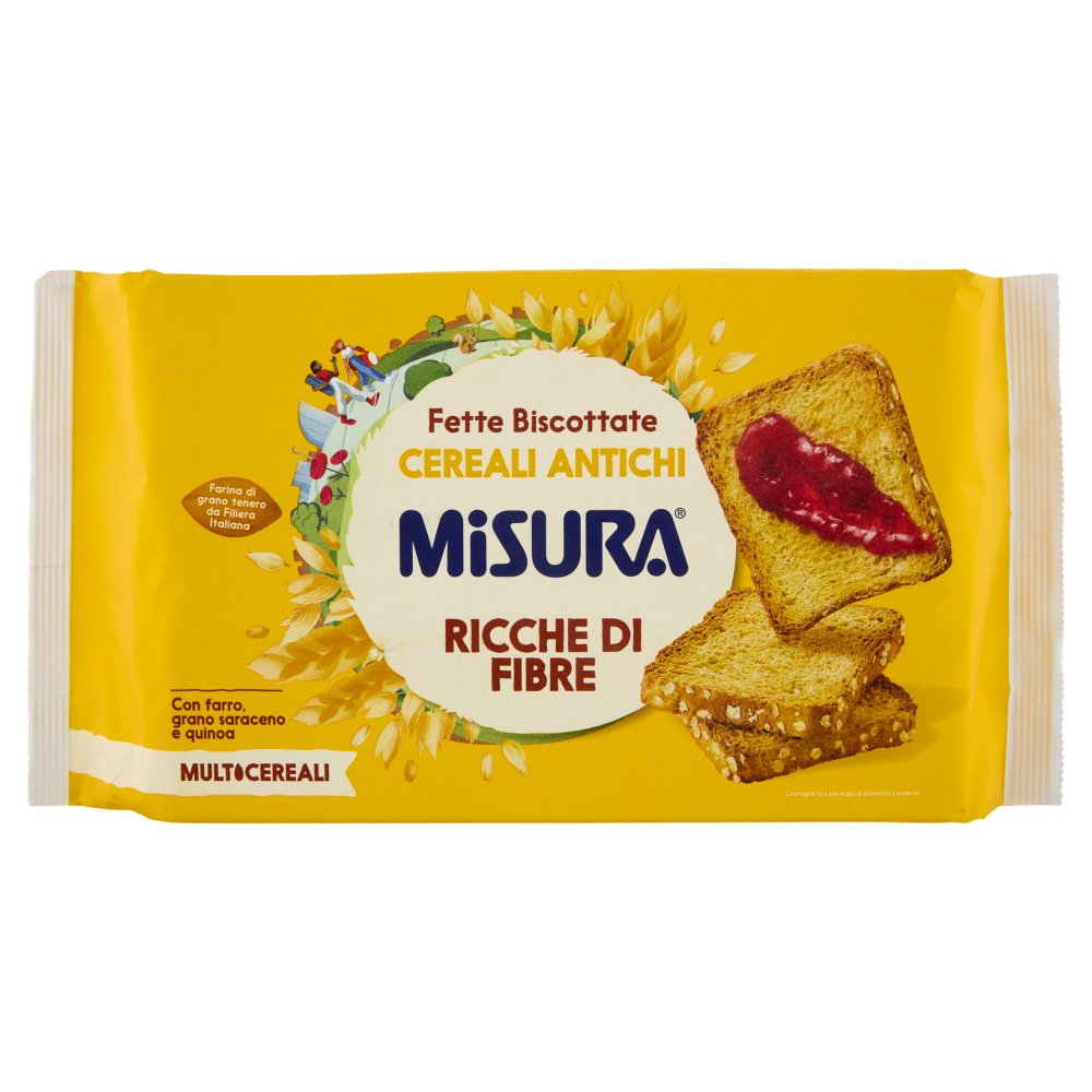 Misura Multicereali Fette Biscottate con Grano Saraceno, Farro e Quinoa Gr.320