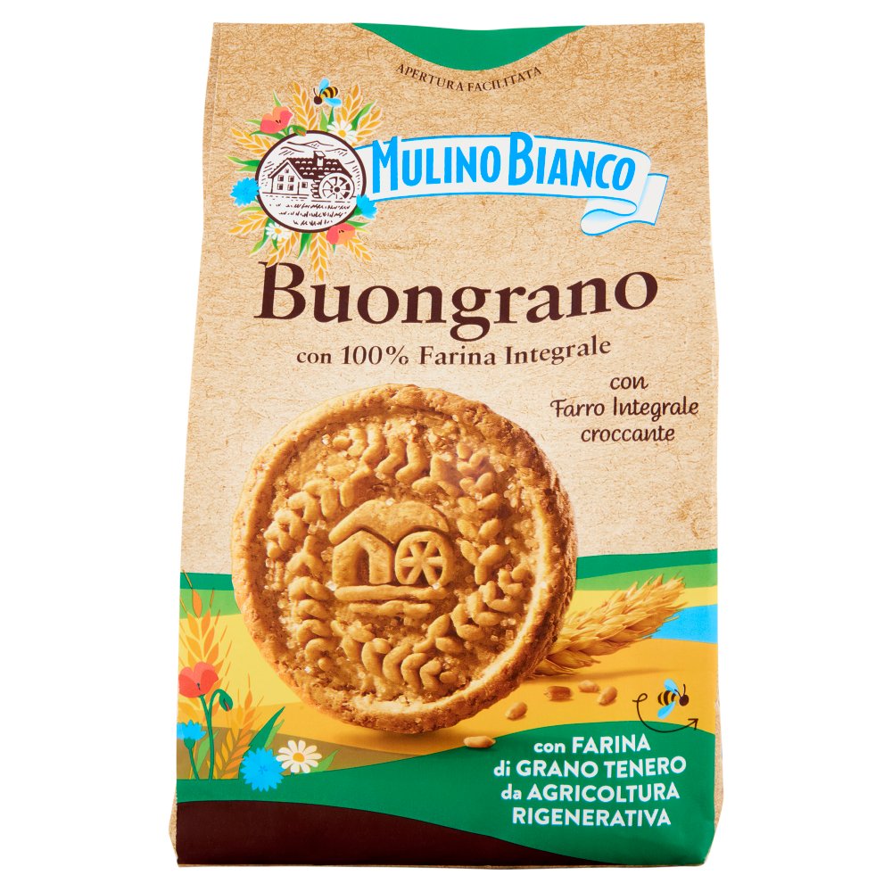 Mulino Bianco Biscotti Buongrano con Farro Integrale Croccante Gr.350