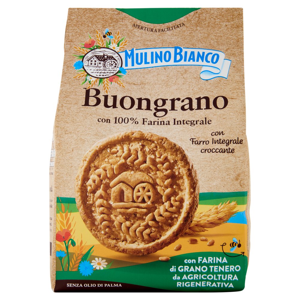 Mulino Bianco Biscotti Buongrano con Farro Integrale Croccante Gr.350