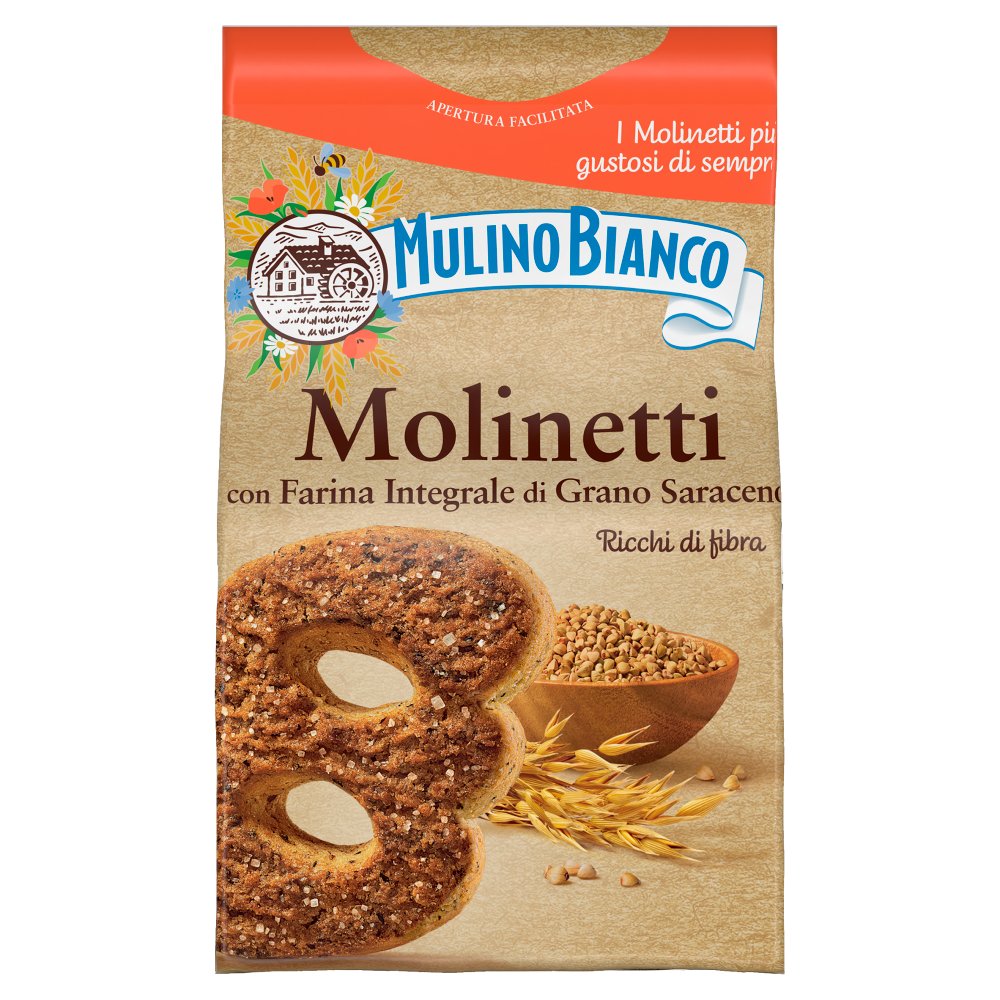 Mulino Bianco Molinetti Biscotti con Farina Integrale di Grano Saraceno Gr.350