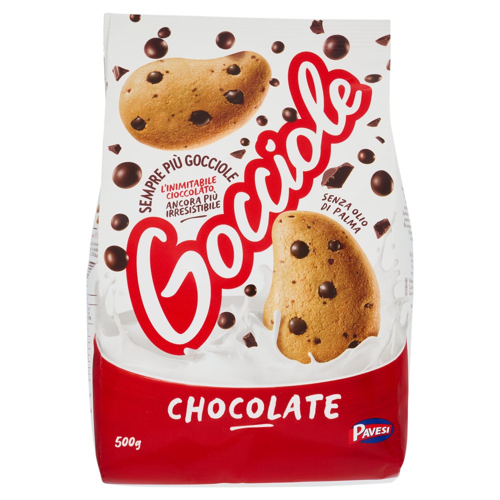 Pavesi Gocciole Cioccolato Biscotti con Gocce di Cioccolato Gr.500