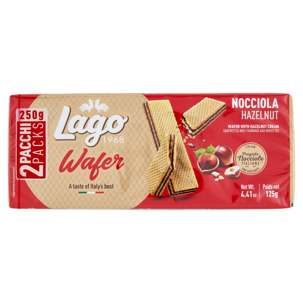 Gastone Lago Wafers alla Nocciola Pz.2 X Gr.125