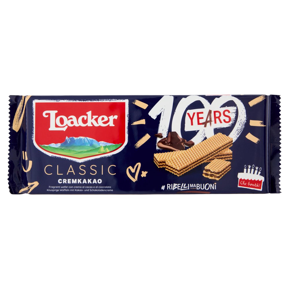 Loacker Classic Cremkakao Wafer con Crema al Cioccolato e Cacao Nobile dell'Ecuador Gr.175
